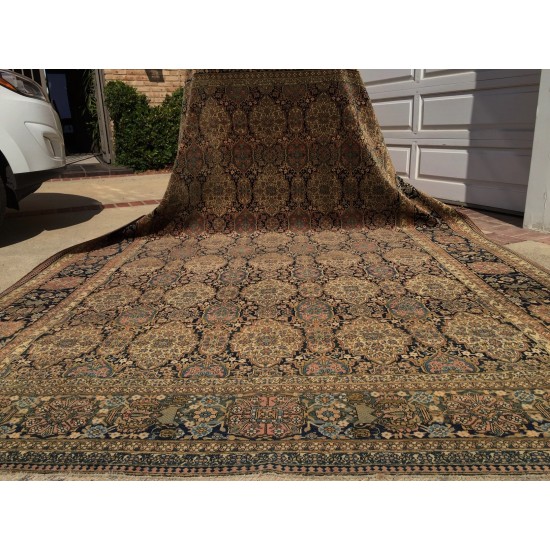 Authentic  19th Century Antique Mohtashem Kashan Rug