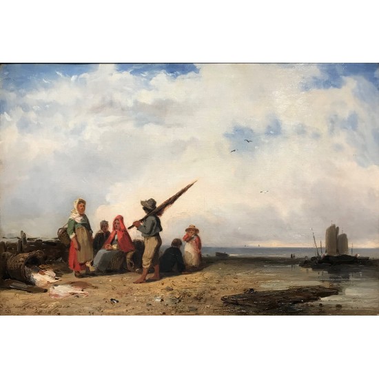 Jules DUPRÉ, 'Coastal scene', oil on canvas