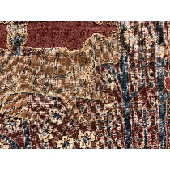 Authentic 17th century Indian Mughal  Tiger Rug