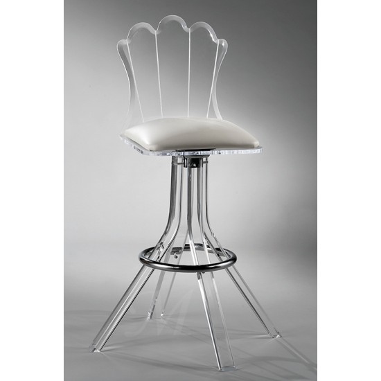 SCALLOP ACRYLIC BAR STOOL