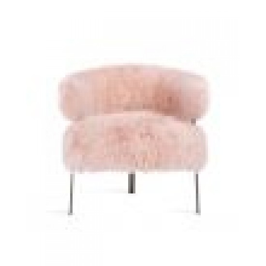 ADELE LOUNGE CHAIR - BLUSH SHEEPSKIN