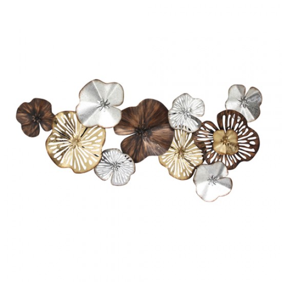 METAL FLOWERS WALL SCULPTURE, MULTI, WB