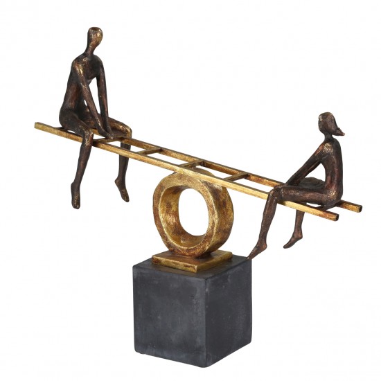 GOLD SEESAW PEOPLE SCULPTURE 16